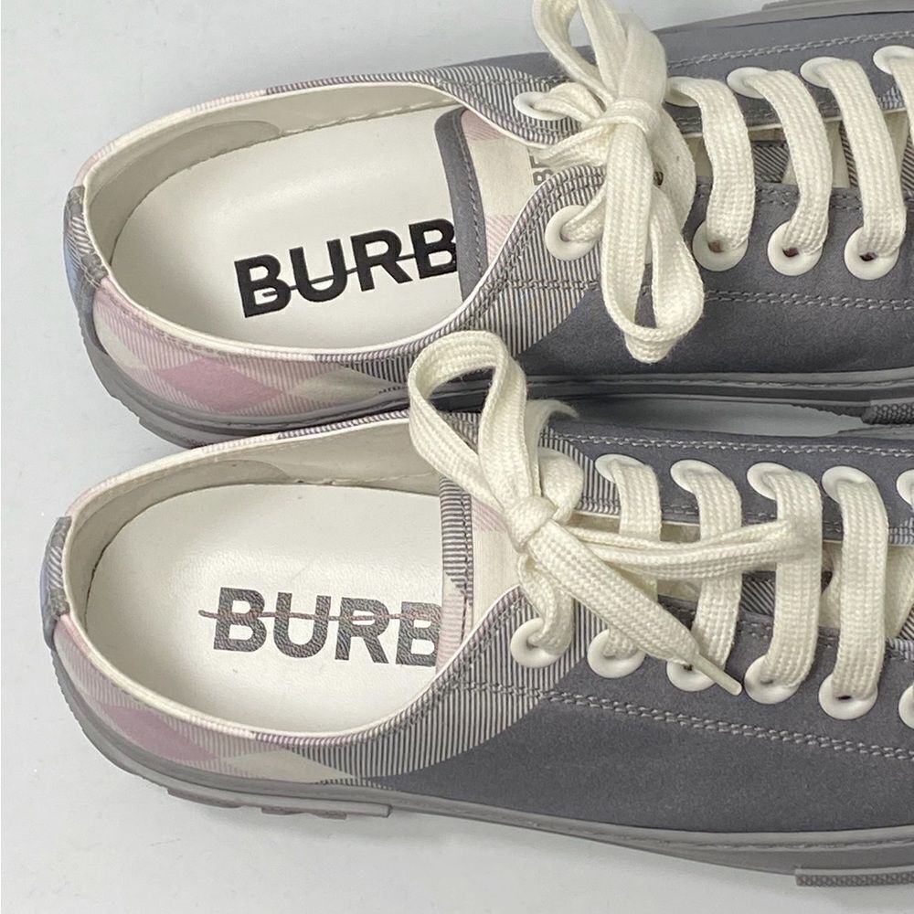 Burberry Check Canvas Low-Top Sneakers size 39.5 - Picture 9 of 12